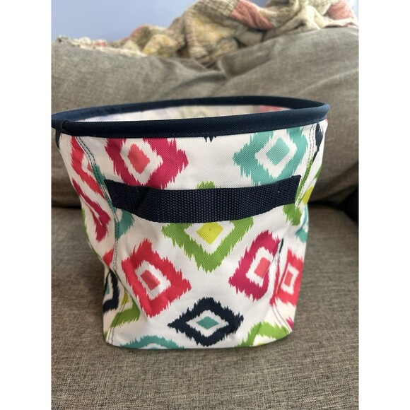Thirty One Mini Storage Bin In Candy Corners Collapsible Handles - Picture 4 of 10